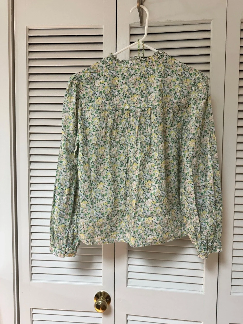 J. Crew Liberty Print 100% Cotton Button Front Popover Blouse - Picture 12 of 16